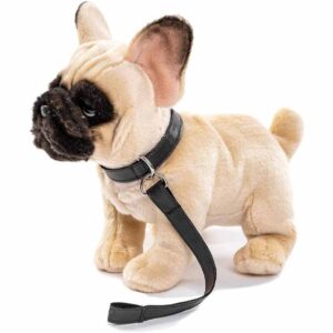 French Bulldog beige met riem 27cm (lengte) - Uni-Toys