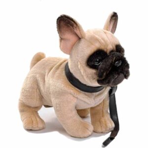 French Bulldog beige met riem 27cm (lengte) - Uni-Toys