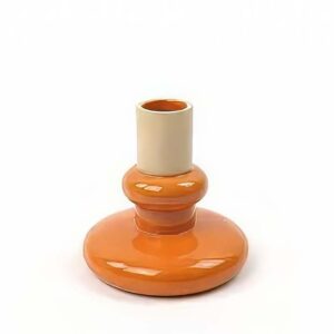 Vaas, Kandelaar Ronde Voet Apricot 8,5 × 8,5 cm - Kinta