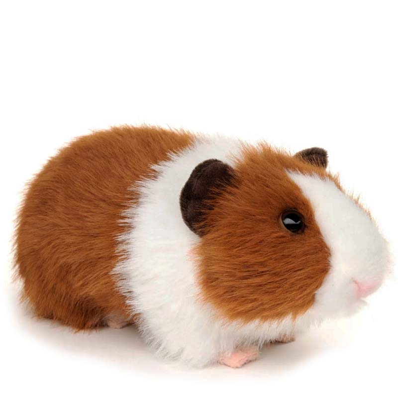 Cavia Uni-Toys Knuffel Wit-Bruin 21 cm | Realistische Pluche Cavia