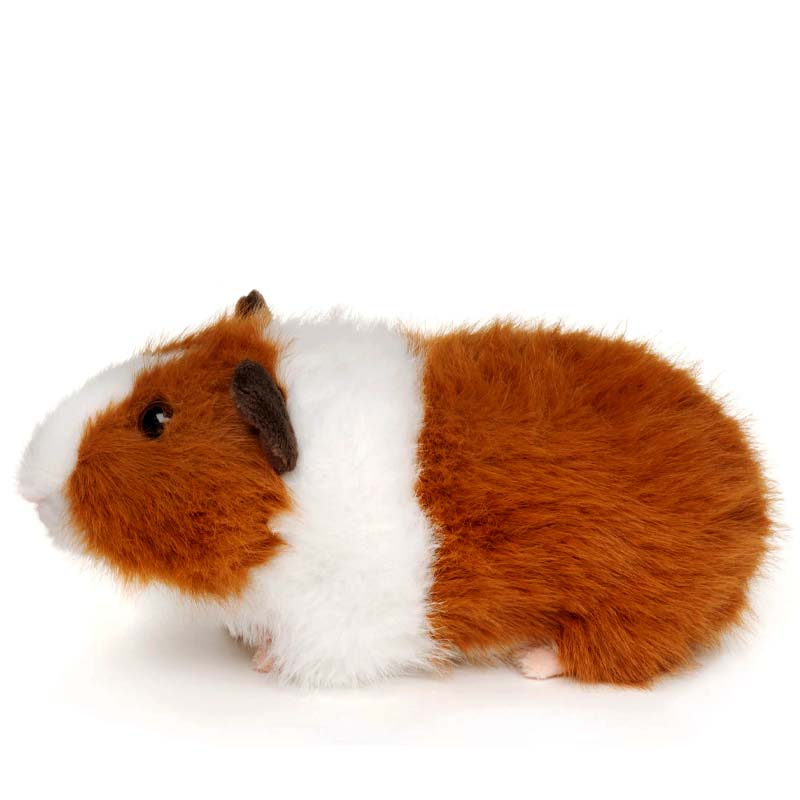 Cavia Uni-Toys Knuffel Wit-Bruin 21 cm | Realistische Pluche Cavia