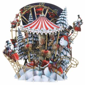 Me&McQ 3D Pop-up Kerstkaart Carousel - The Bringer of Snows Carousel