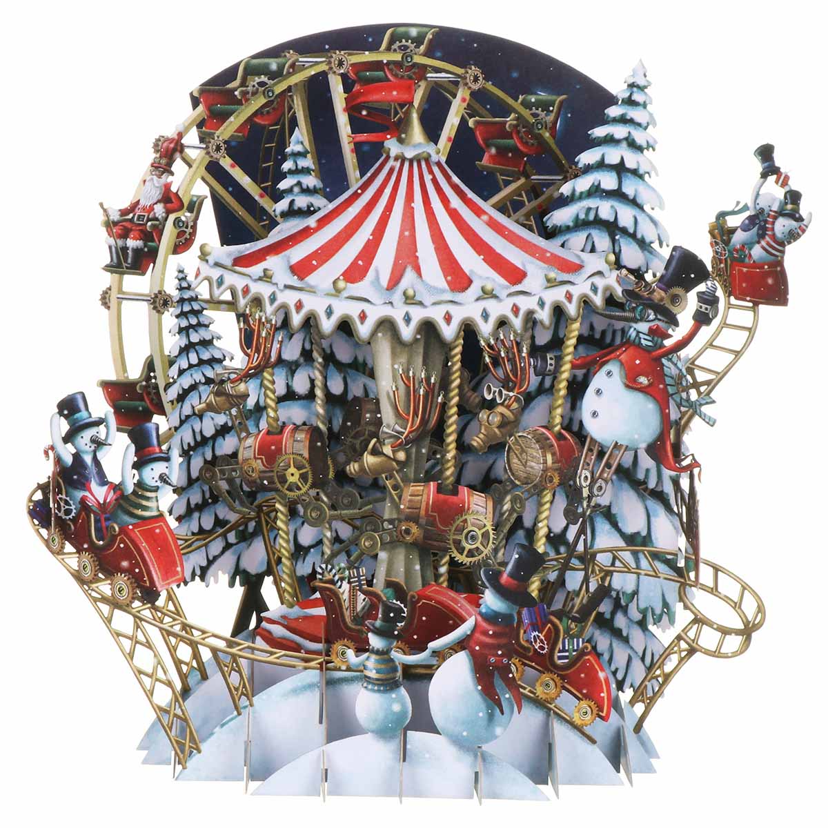 Me&McQ 3D Pop-up Kerstkaart Carousel - The Bringer of Snows Carousel
