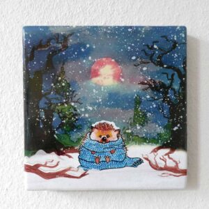 Laque Print Egel op Hout - MAGS