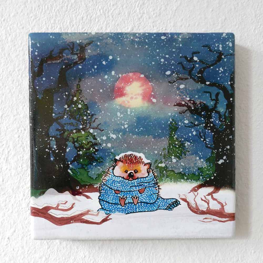 Laque Print Egel op Hout - MAGS