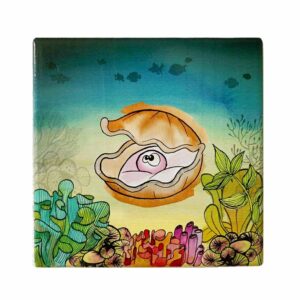 Laque Print Oester op Hout - MAGS