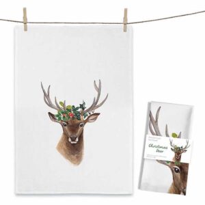 Theedoek Christmas Deer - MALUU - 100% Katoen