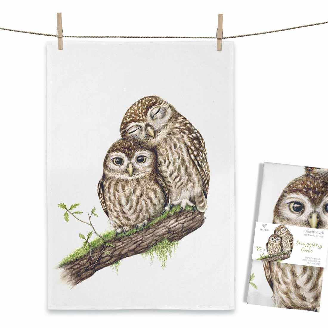 Theedoek Snuggling Owls - MALUU